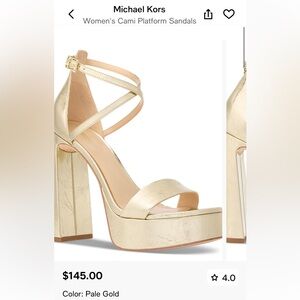 Michael Kors Cami Pale Gold Platform Heels
